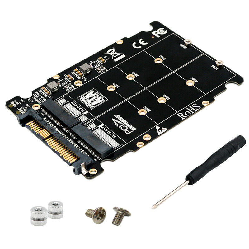 M.2 SSD to U.2 adapter 2in1 M.2 NVME &amp; SATA-bus NGFF SSD to Pci-E U.2 SFF S6A7