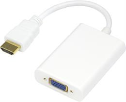 Adapter HDMI-VGA, audioga, valge