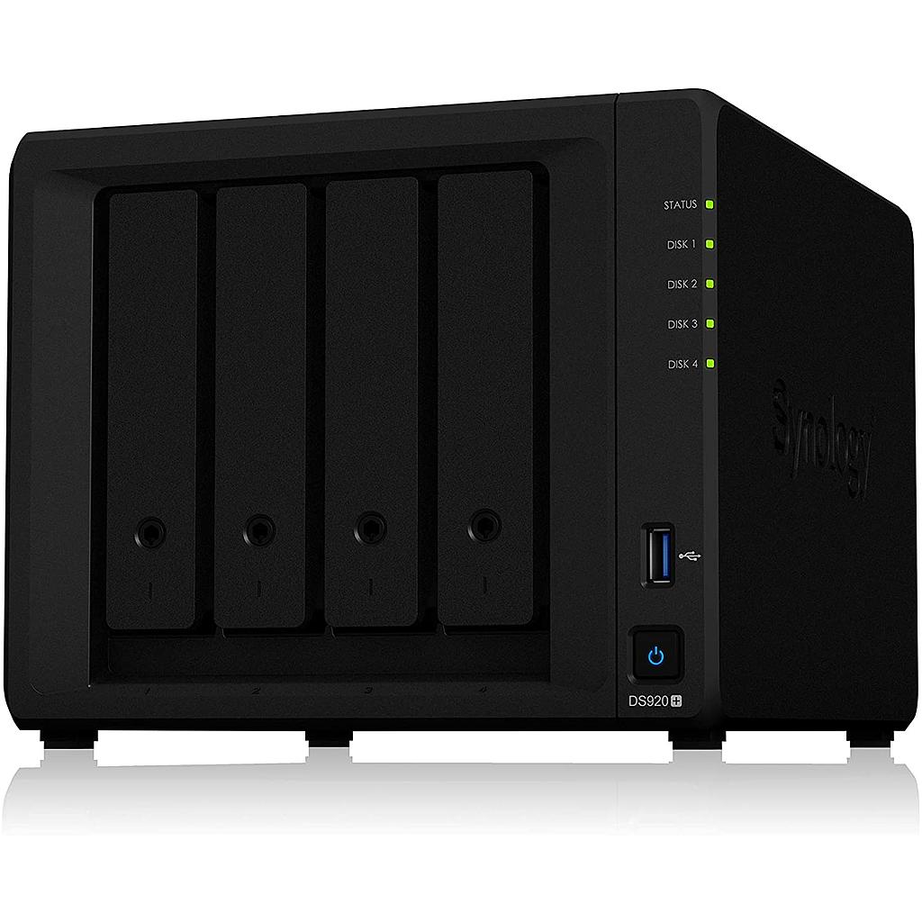 Synology 4 bay NAS DiskStation DS920+ (diskless), 4GB DDR4