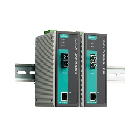 Industrial Ethernet-to-fiber media converter single-mode SC, 40km, 0 to 60°C