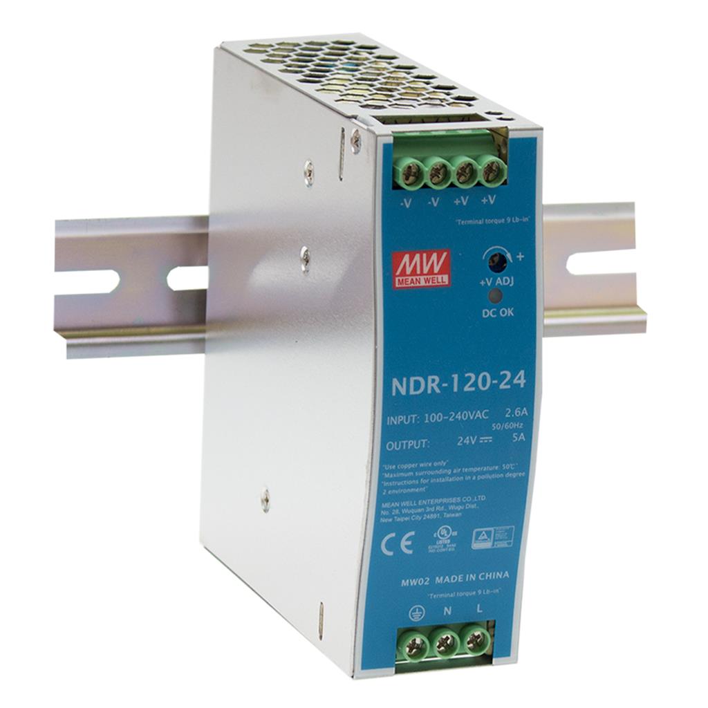 Single output 120W 48V 2.5A industrial DIN rail mounted Meanwell power supply