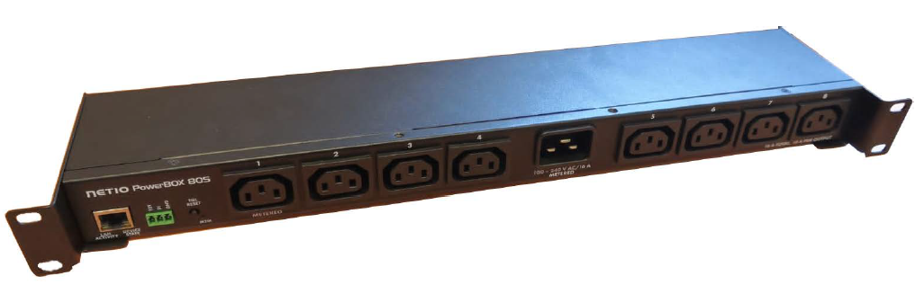 Netio PowerPDU 8QS 19" 1U, with RJ45 LAN &amp; web interface. 8*outputs (C13)/1*input (C20). Total &amp; output 1 metering, each output can be switched individually, ZVS. Several M2M APIs (SNMPv1 &amp; MQTT-flex supported), Netio cloud, EU power-cable