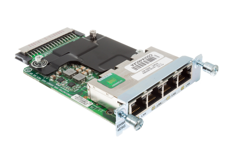 Four port 10/100/1000 Ethernet switch interface card