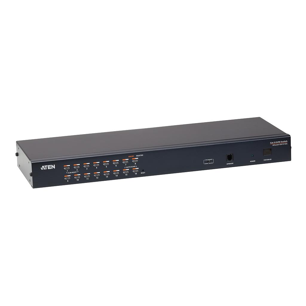 16-port multi-interface (DisplayPort, HDMI, DVI, VGA) Cat 5 KVM switch