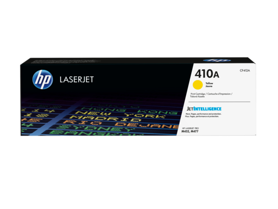 HP 410A yellow original LaserJet toner cartridge, CF412A