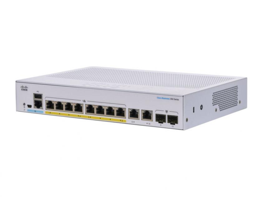 Cisco CBS350 managed 8-port GE PoE 2*1G combo