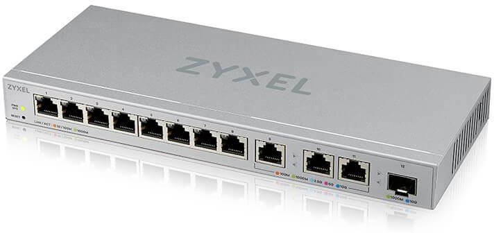 ZyXEL12-port Gigabit web-managed switch with 8 port 1G + 3-port MultiGig 1/2.5/5/10G + 1-port SFP+