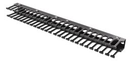 19&quot; must kaablijuht, metall/plastik, finger duct and feedthrough, 1U