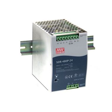 MeanWell 480W single output industrial DIN rail with PFC function, 24V