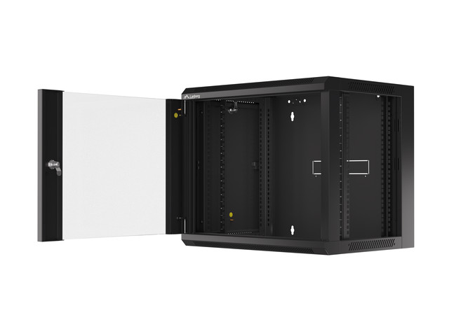 Lanberg 19&quot; räkikapp 9U seinale kinnituv 570*450, kiiresti koostatav (flat pack), must