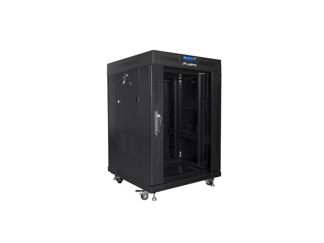 Lanberg 19" v2 free-standing rack cabinet, 15U/600*600 with glass door (flat pack), LCD, blackflat pack) klaasuksega, LCD, must 