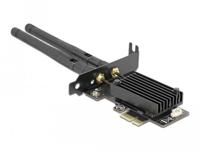 Delock PCI Express card dual band Wi-Fi 6 WLAN ax/ac/a/b/g/n 2400 Mbps + Bluetooth 5.1