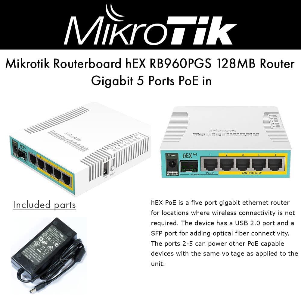 MikroTik Routerboard hEX PoE 5 port Gigabit Ethernet router