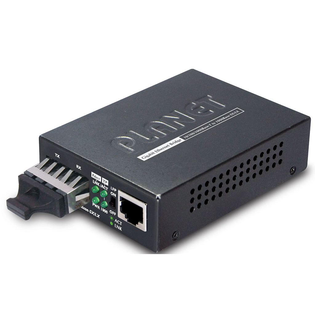 Planet network media converter 1000 Mbit/s 10/100/1000BASE-T port &lt;-&gt; 1000BASE-SX SC port 850 nm, must