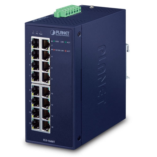 Planet industrial 16-port 10/100/1000T Ethernet switch