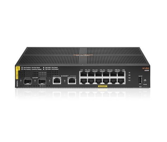 Aruba 6000 12G Class4 PoE 2G/2SFP 139W switch (12*10/100/1000BASE-T Ports 2*1G/10G SFP 2*1GbE ports)