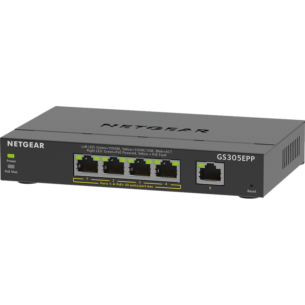 Netgrar GS305EPP 5-port high power PoE+ Gigabit Ethernet plus switch (120W)
