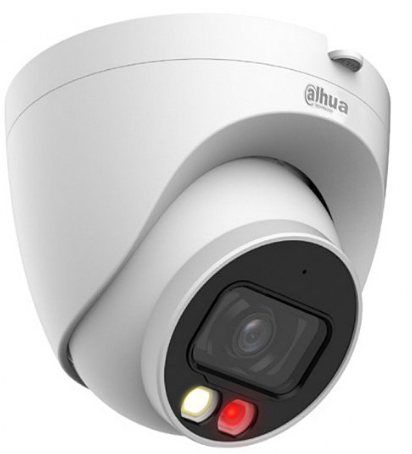 Dahua IPC-HDW2449T-S-IL, FULLCOLOR+IR-LED (24/7 värviline pilt), WizSense (lihtsustatud tehisintellekt analüütikaga), 1/2.9” 4MP sensor 2560×1440@25fps H.265+, 0.008 Lux@F1.6, VALGE-LED või IR-LED valgustab kuni 30m, WDR 120db, 2.8mm vaatenurk: 95°, analüütika: Jooneületus, piirkonda sisenemine /väljumine (inimese ja auto tuvastus/eristus); sisseehitatud mikrofon, Micro SD kuni 256GB, DC 12V ja PoE &lt;5.2W, töötemp: -40°C to +60°C, ilmastikukindel IP67, garantii 3 aastat