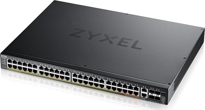 ZyXEL L3 access switch, 960W POE, 40*PoE+/10*PoE++, 48*1G RJ45 2*10MG RJ45, 4*10G SFP+ uplink, including 1 year Nebulaflex Pro