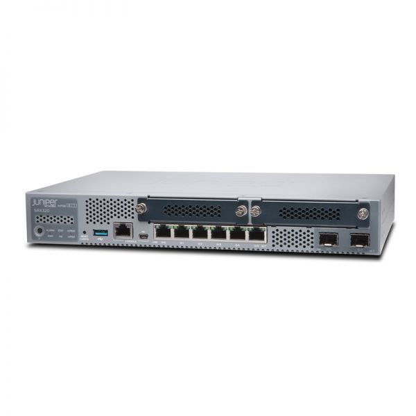 SRX320 Services Gateway includes hardware (8GE, 2x MPIM slots, 4G RAM, 8G Flash, power adapter and cable) and Junos Software Base (Firewall, NAT, IPSec, routing, MPLS and switching). RMK not included