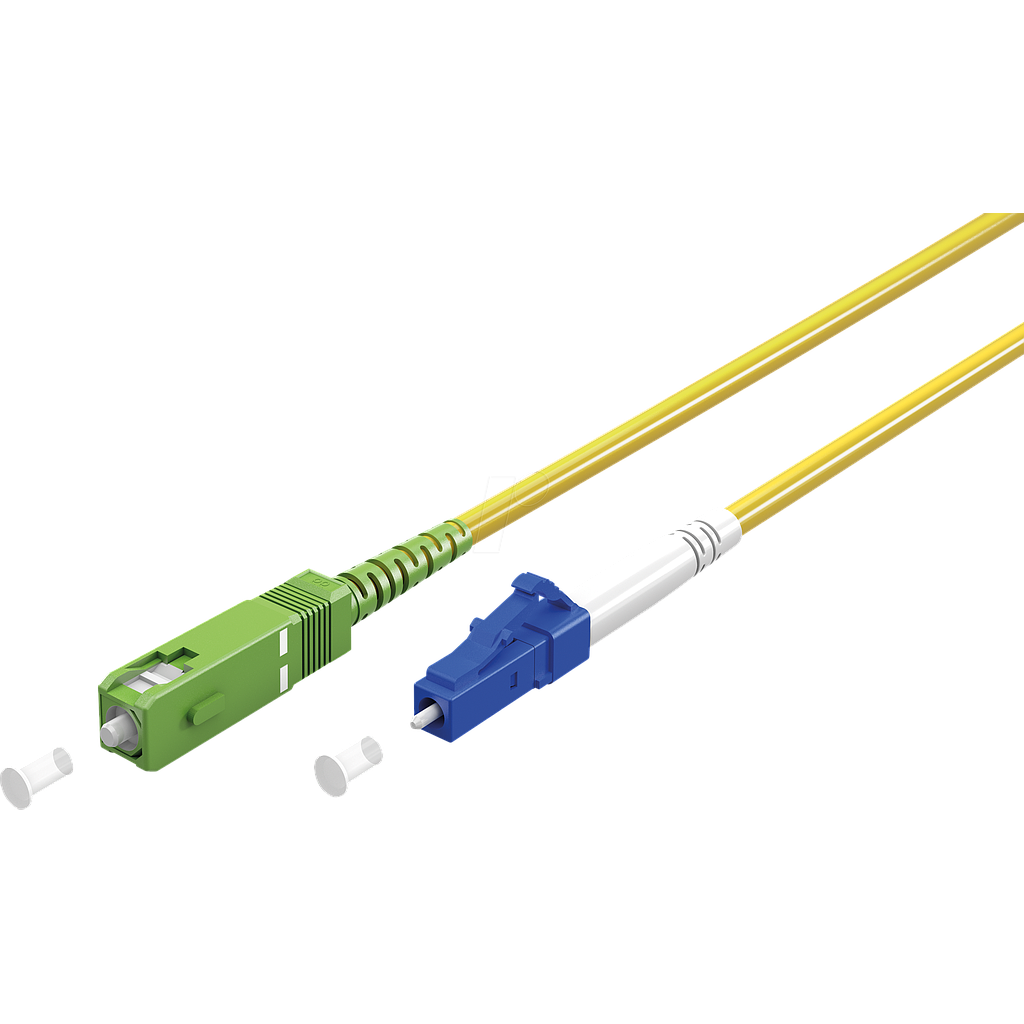 Fiber patch cord; OS2; LC/UPC,SC/APC; 1m; Optical fiber: 9/125um