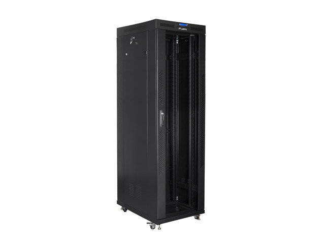 Lanberg free-standing rack 42U*800*800 19&quot; with glass door, LCD, black, flat pack