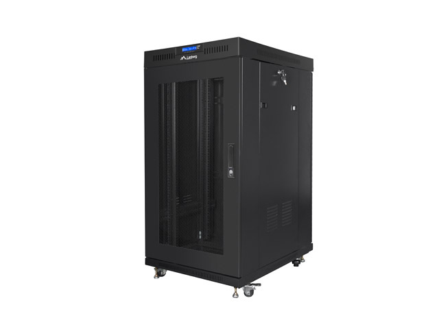 Lanberg 19&quot; 22U free-standing rack cabinet (flat pack), 800*800 black, LCD with mesh door