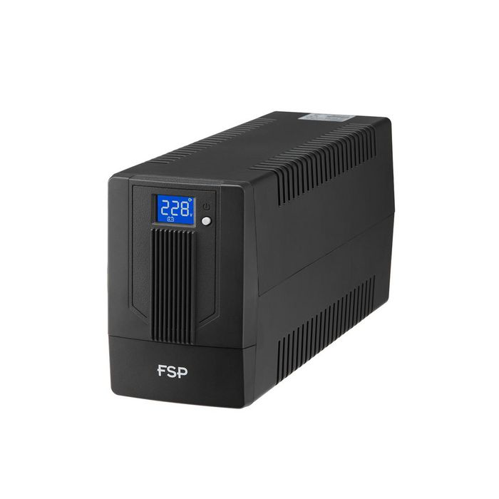 Line-interactive UPS FSP iFP 600 600VA/360W, 2*Schuko AC outlet, USB port, RJ-45 protection, aku 12V/7Ah, LCD