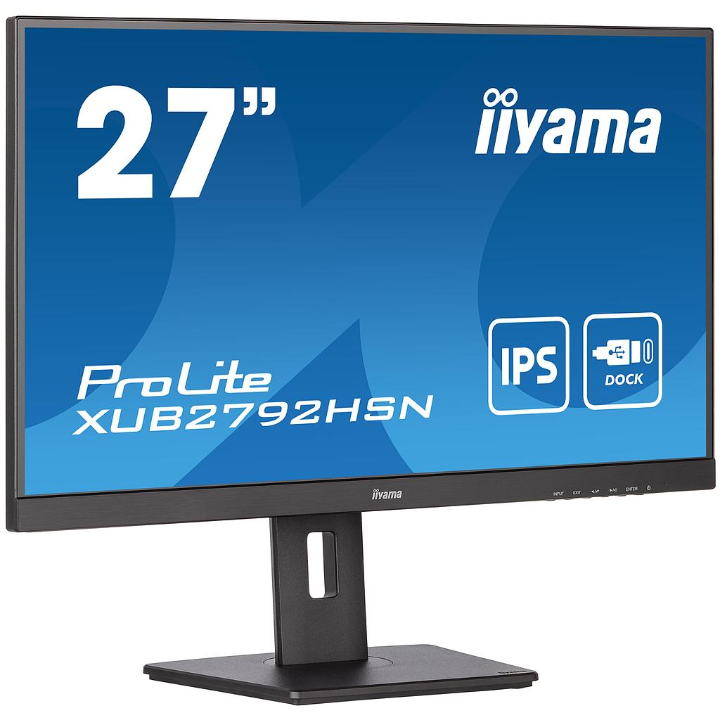 Iiyama ProLite 27&quot; monitor, 1920*1080 Full HD (1080p)@75 Hz, IPS, 250 cd/m², 1000:1, 4 ms, HDMI, DisplayPort, USB-C, speakers, matte black