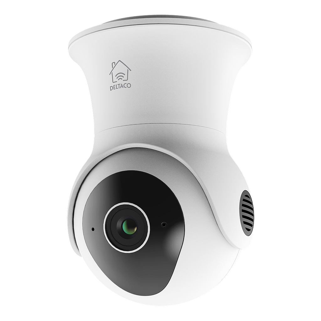 Deltaco Smart Home Wi-Fi camera with motorized pan &amp; tilt, outdoor IP65, 2MP, ONVIF, white
