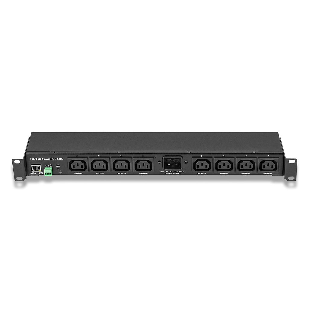 Netio PowerPDU 8KS, full metered smart 19&quot; 1U PDU with RJ45 LAN &amp; web interface, 8 outputs (C13) / 1 input (C20), with power cable