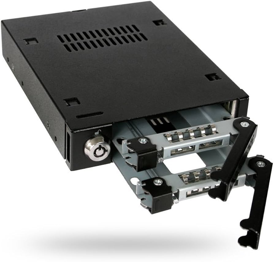 IcyDock ToughArmor MB992SK-B backplain, full metal 2 bay 2.5&quot; SATA/SAS HDD &amp; SSD mobile rack for external 3.5&quot; drive bay