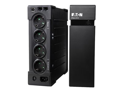Eaton Ellipse ECO off-line UPS USB DIN, 800VA/500W, input: C14, outputs: (3) Schuko, (1) Schuko surge only, tower
