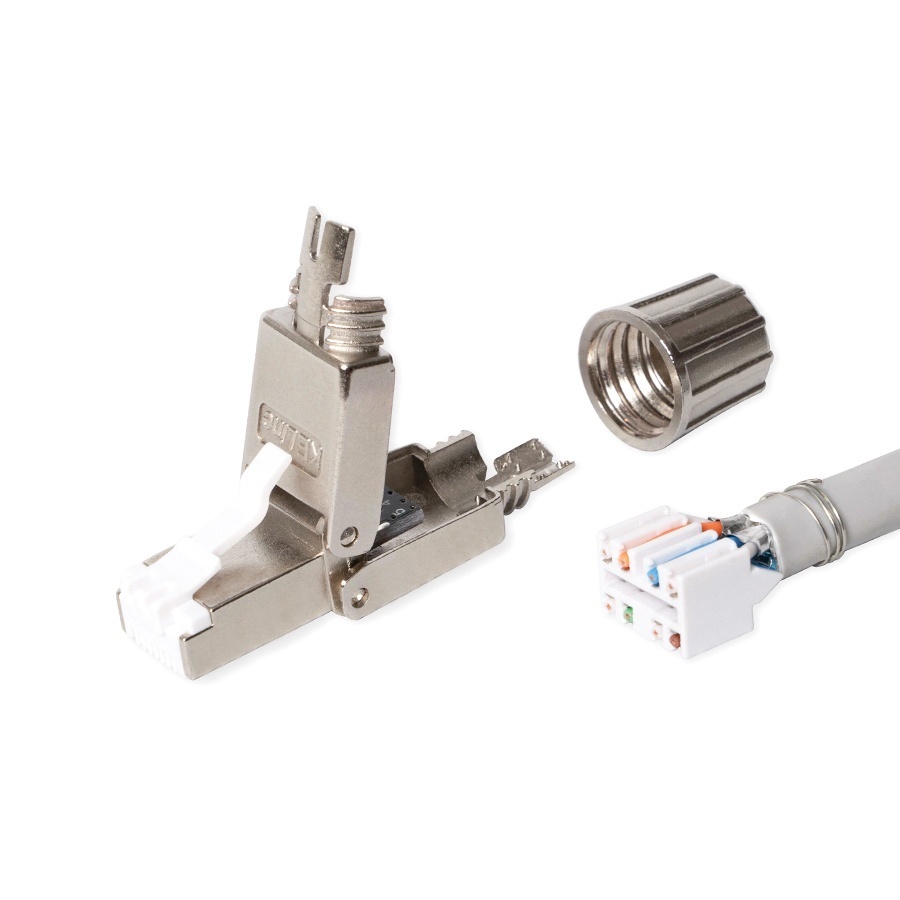 Toolless field termination RJ45/s connector for Cat.7A, Cat.7, Cat.6A, Cat.6 cables