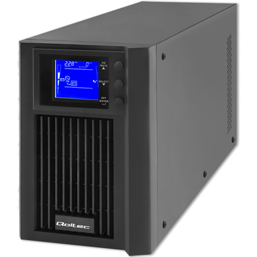 Qoltec on-line UPS 2000VA/1600W | LCD | USB, tower