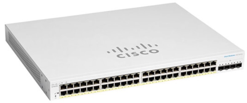 Cisco Business 220 48 ports manageable Ethernet layer 2 switch, 65.70W power consumption, 740W PoE budget