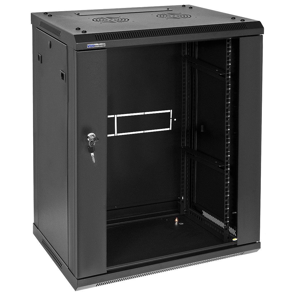 Toten 19&quot; 15U wall cabinet, 600*450, glass door, black