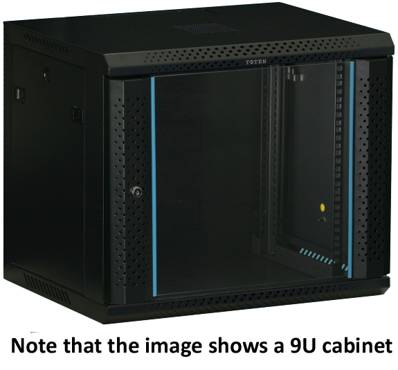 Toten 19&quot; wall cabinet 18U, 600*450, glass door, black