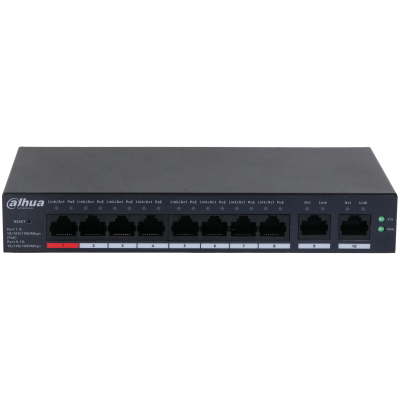 Dahua 10-port cloud managed desktop Gigabit switch with 8-port PoE
