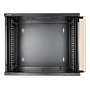19" 9U seadmekapp seinale või alusele, 540*450mm, klaasuksega, must