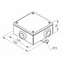 Junction box PMO2 (5/6). (W*L*H) 127*127*58mm. with clamp 5 term. 6 cable glands. E90. IP54