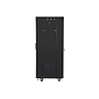 Lanberg 27U 19" free standing rack cabinet 600*600, glass door, LCD, flat pack, black