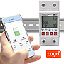 Qoltec Wi-Fi DIN rail relay with electricity meter 63A, timer, Tuya, LED