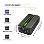 Monolith 600MS wave voltage converter, 24V DC to 230V AC, 300/600W