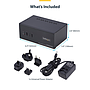 2-port dual-monitor DisplayPort & HDMI KVM switch, 4K 60Hz, 1*HDMI & 1*DP monitor, 2-port USB 5Gbps hub, 2*USB HID ports, TAA compliant