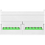 PowerDIN ZK3 is a device featuring three independent phase electricity metering and switching channels (3 × 240V/16A per output). It includes two digital inputs (DI), LAN and Wi-Fi connectivity, ZCS and nBus support, integration with NETIO Cloud, and open APIs (supporting SNMP, MQTT-flex, XML/JSON, Modbus/TCP, and other protocols).