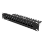 10" patch panel, 12*RJ45, CAT6, UTP, 1U, metal, must