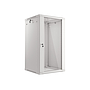 Lanberg 19" wall-mount rack cabinet, 22U 600*600, glass door, grey, flat-pack