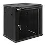 Qoltec 19" wall-mount rack cabinet 12U 600*635*450, perforated doors, black