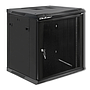 Qoltec 19" wall-mount rack cabinet 12U 600*635*600, perforated doors, black